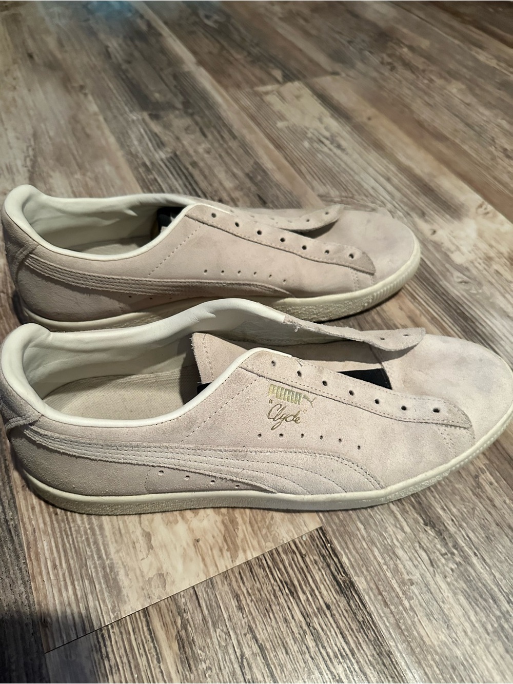 Puma Clyde Suede Sneakers in Cream